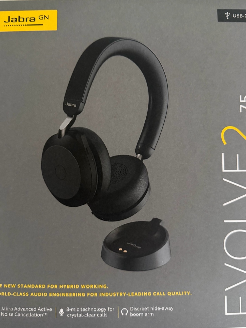 Jabra Evolve2 75 Wireless Headset - Black, UC Compatibility 27599-989-899